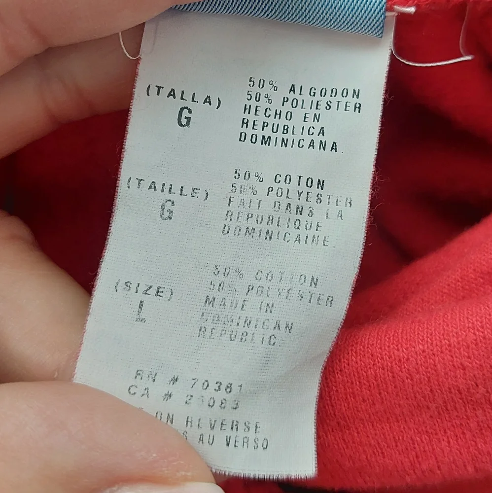 Disney Adult Size Large Hoodie Pullover Red 2010 Goofy Mickey Donald Pluto FLAW - Picture 7 of 10